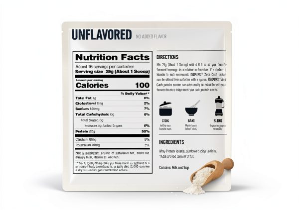 Isopure Whey Protein Isolate Unflavored Powder 1lb-4
