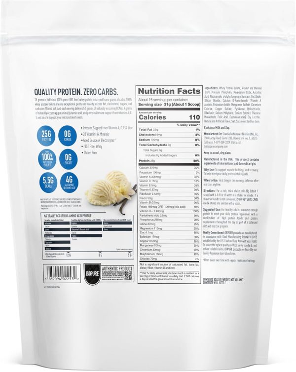 Isopure Creamy Vanilla Whey Protein Powder-1