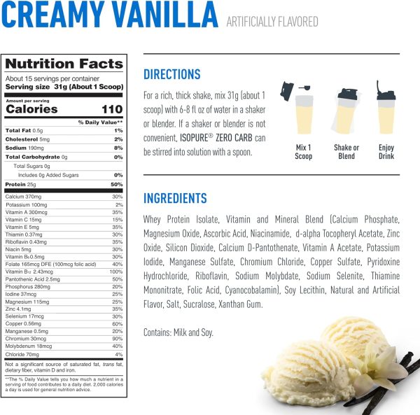 Isopure Creamy Vanilla Whey Protein Powder-3
