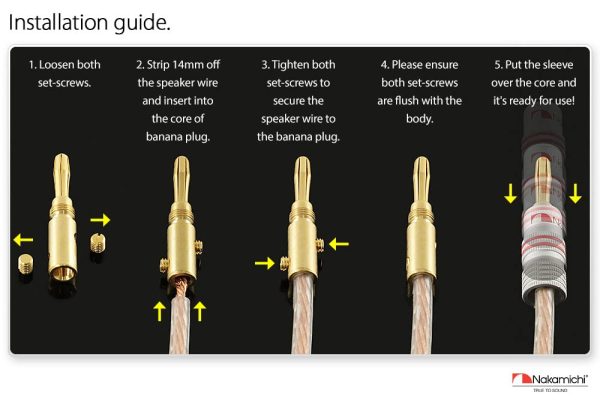 Nakamichi Banana Plugs Speaker Wire Connectors-5