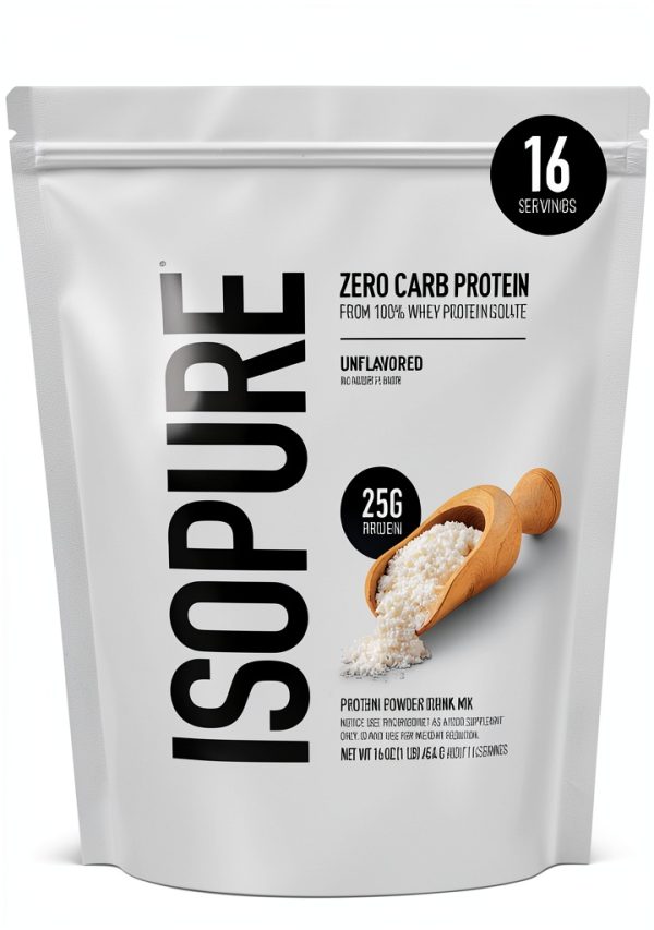 Isopure Whey Protein Isolate Unflavored Powder 1lb-0