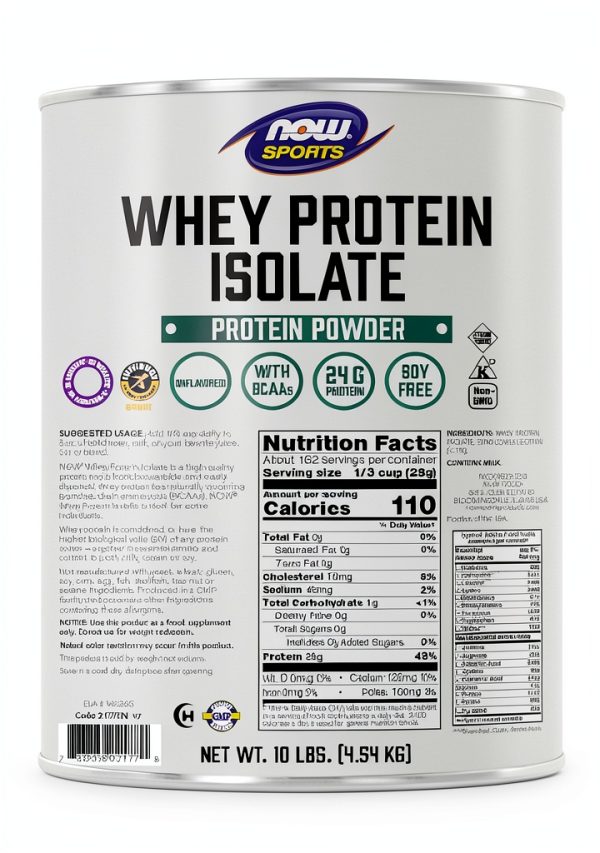 NOW Sports Whey Protein Isolate Unflavored 25g Protein-1
