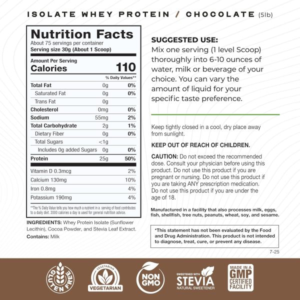 Grass Fed Whey Protein Isolate Low Carb Stevia Sweetened-2