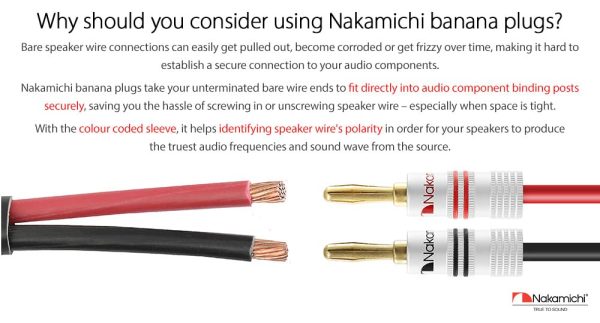 Nakamichi Banana Plugs Speaker Wire Connectors-3