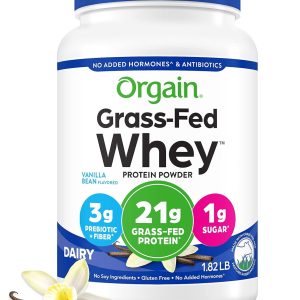 Orgain Grass Fed Whey Protein Powder Vanilla Bean 1.82 Pound-0