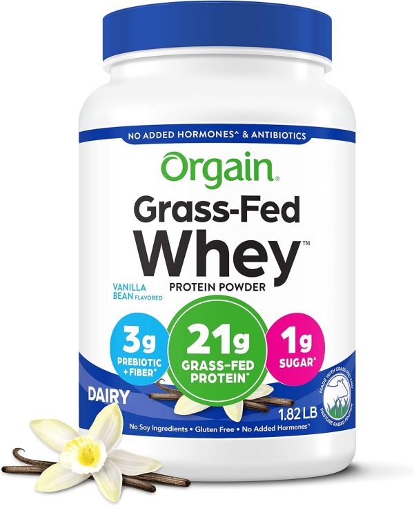 Orgain Grass Fed Whey Protein Powder Vanilla Bean 1.82 Pound-0
