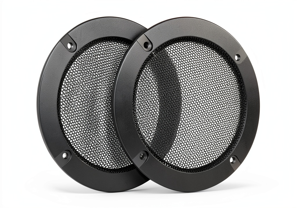 Facmogu speaker grill installed on a home theater speaker