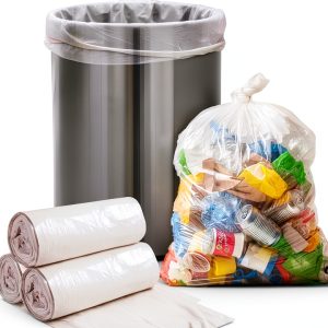 40-45 Gallon Trash Can Liners MAX MANUFACTURING Clear Strong Bags-0