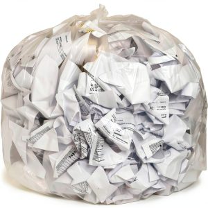 Genuine Joe GJO01016 Low-Density Flat Bottom Trash Can Liner, 56 Gallon Capacity, 48" Length x 43" Width x 0.80 mil Thickness, Clear (Box of 100)-0