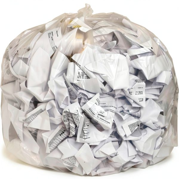 Genuine Joe GJO01016 Low-Density Flat Bottom Trash Can Liner, 56 Gallon Capacity, 48" Length x 43" Width x 0.80 mil Thickness, Clear (Box of 100)-0