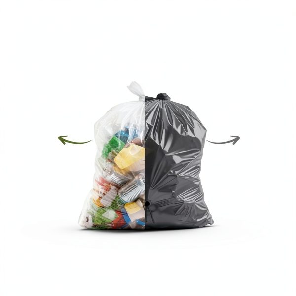40-45 Gallon Trash Can Liners MAX MANUFACTURING Clear Strong Bags-1