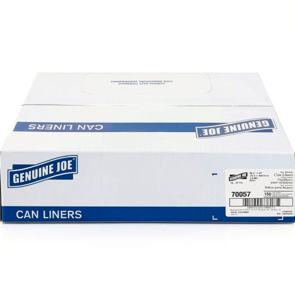 Genuine Joe Low Density Can Liners 28.5" x 43" Black 23gal 150 Count-1