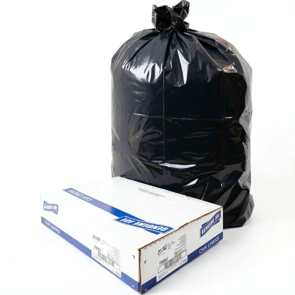 Genuine Joe Low Density Can Liners 28.5" x 43" Black 23gal 150 Count-4