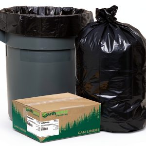 Earthsense Can Liners, 55-60 Gallons, 1.25 Milliliters, 38 x 58, Black, 100/Carton (RNW6050)-0