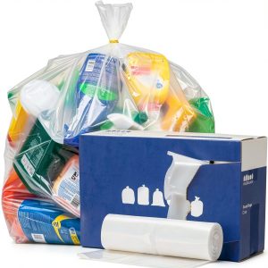 Plasticplace 40-45 Gallon Trash Bags │ 1.5 Mil │ Clear Heavy Duty Garbage Can Liners │ 40" x 46" (100 Count)-0