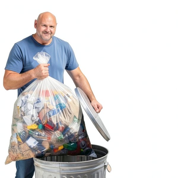 40-45 Gallon Trash Can Liners MAX MANUFACTURING Clear Strong Bags-3
