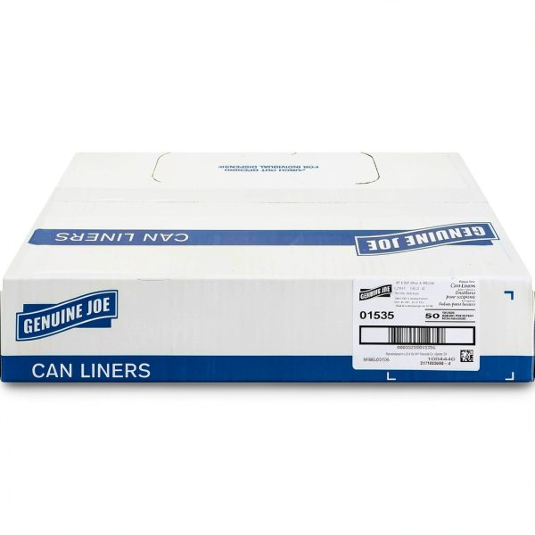 Heavy Duty Can Liner Genuine Joe GJO01535 Black Puncture Resistant-5