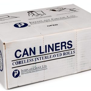 Inteplast Group S434812N 48 Length x 43 Width x 12 Mic Thickness Natural Color HDPE Commercial Coreless Institutional Trash Can Liner Case of 8 Roll 25 Bags per Roll-0